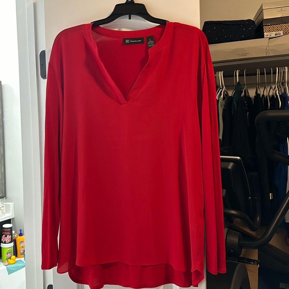 INC International Concepts RED Blouse